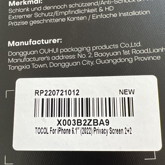 TOCOL 2+2 For iPhone Privacy Screen Protector 6.1''- 2 Pack Phone Case Bonus - Picture 3 of 12